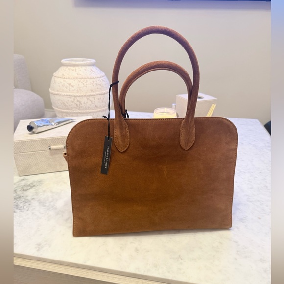 VIRAL CLAUDIA FIRENZE COGNAC SUEDE LEATHER TOTE SATCHEL BAG NWT - Picture 7 of 16